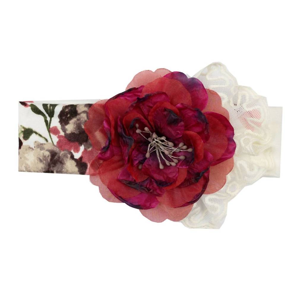 NEW HAUTE BABY baby girls and toddlers antique charm headband in white/red